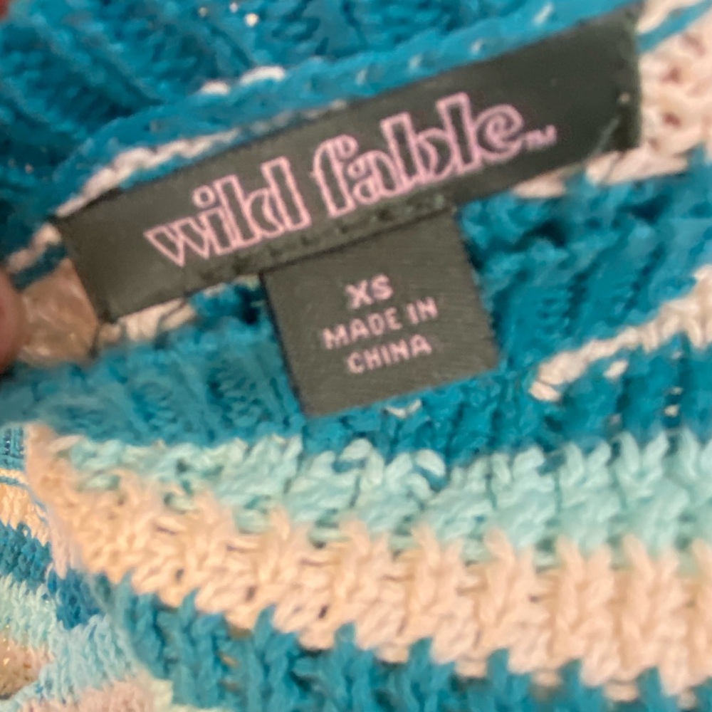 Size xsm wild fable matching crocheted two piece crop top and mini skirt